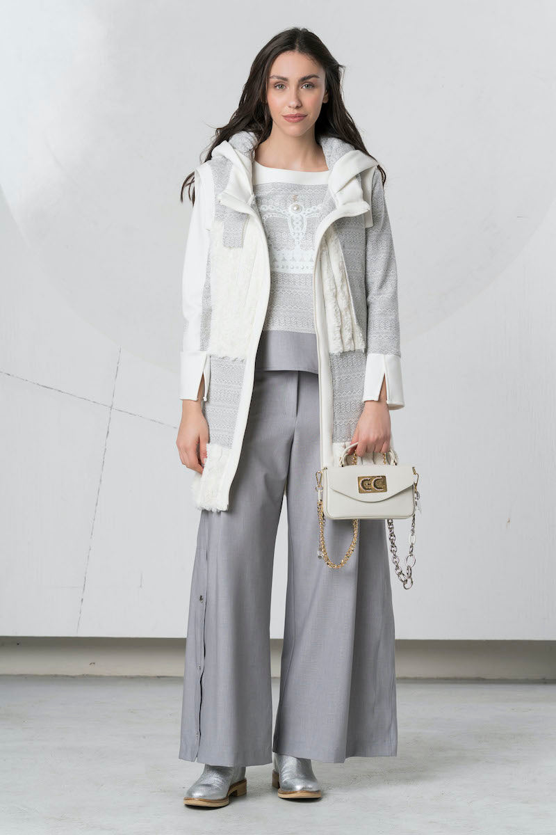 Manteau sans manches blanc Elisa Cavaletti