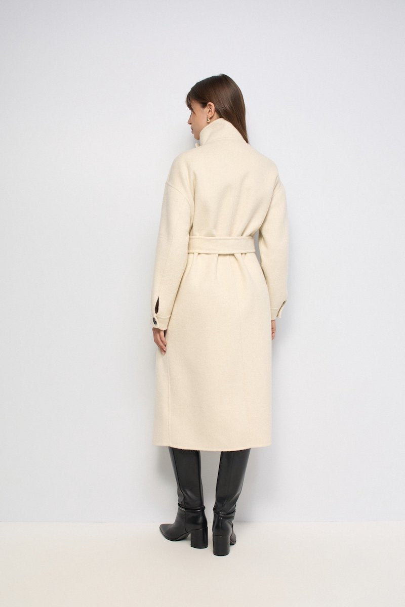 Manteau en drap de laine beige Salsa Jeans