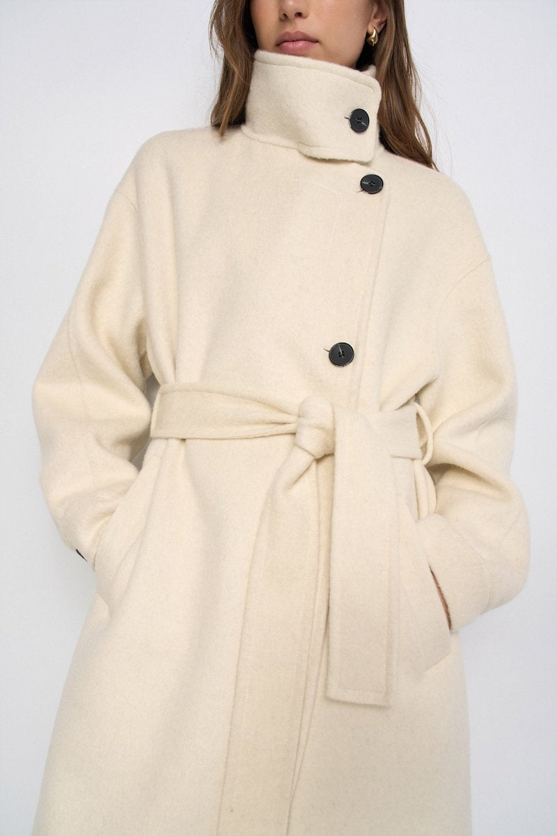 Manteau en drap de laine beige Salsa Jeans
