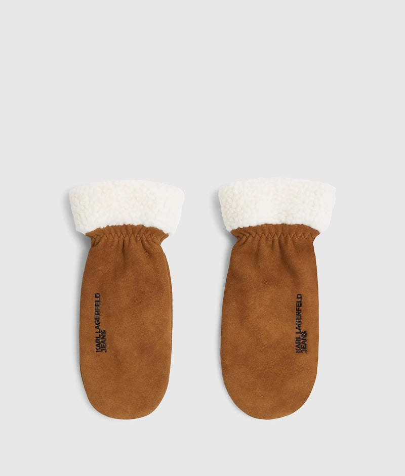 Moufles femme camel Karl Lagerfeld – aspect daim doux