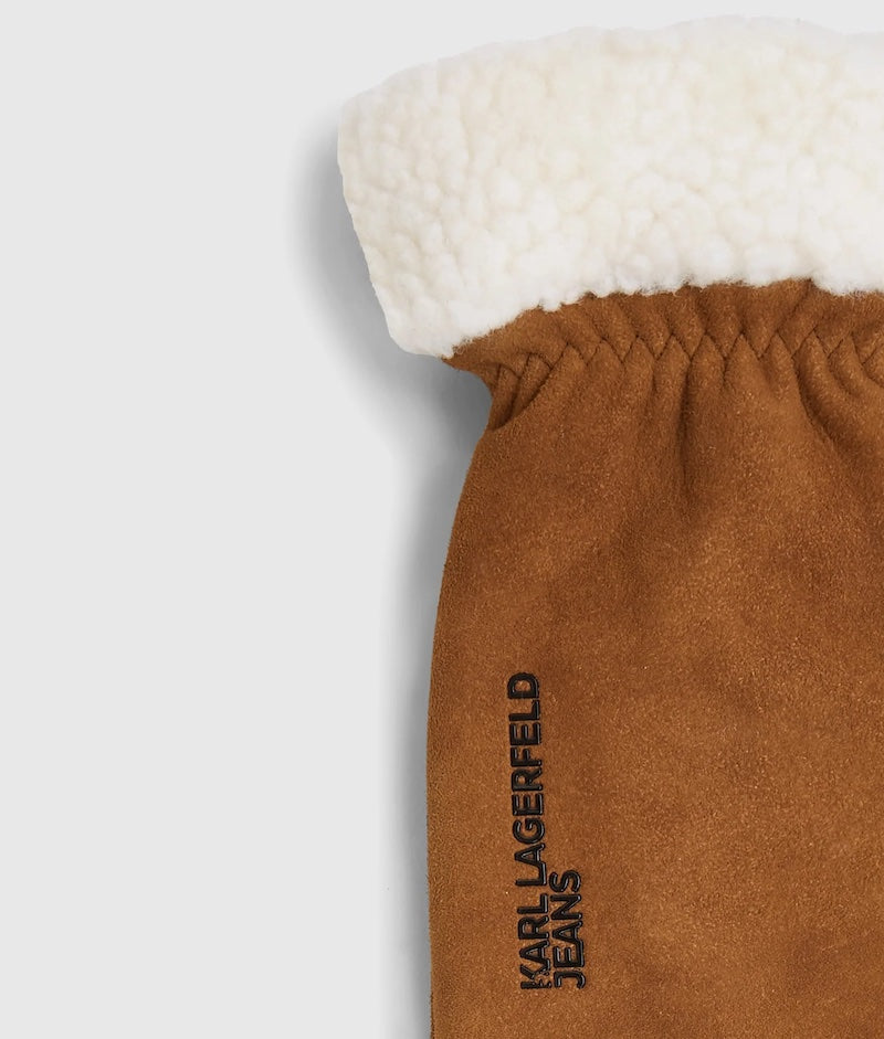 Moufles femme camel Karl Lagerfeld – aspect daim doux