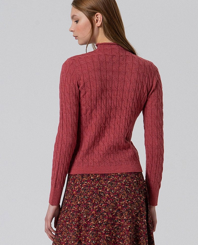 Pull en laine mélangé rose Surkana