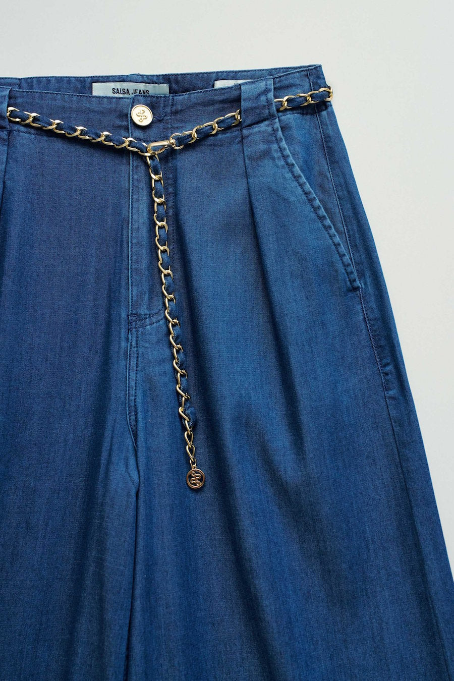 Pantalon Salsa chino wide 21010918 854 light denim