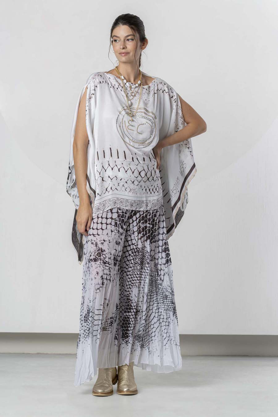 Pantalon façon jupe culotte Elisa Cavaletti