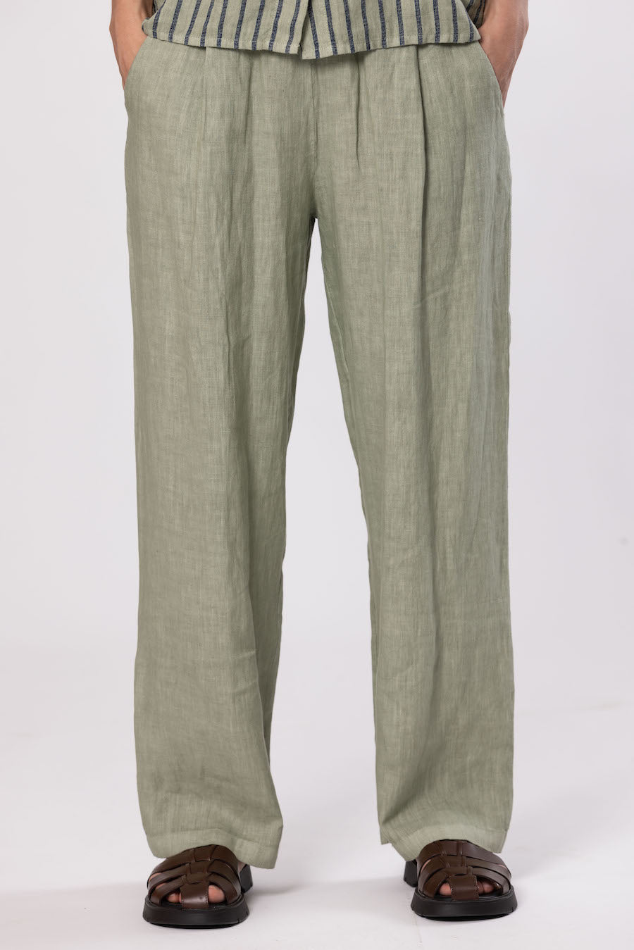 Pantalon large OMER colorie sauge