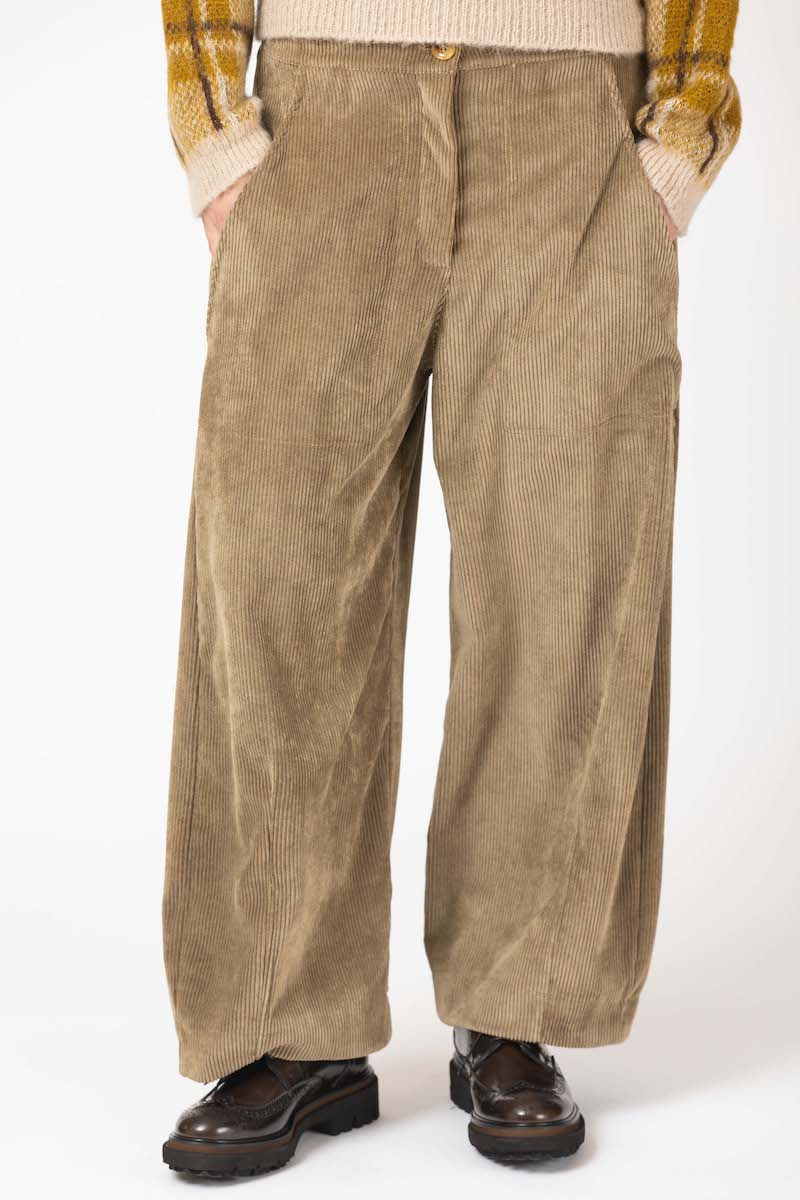 Pantalon large en velours OMER camel