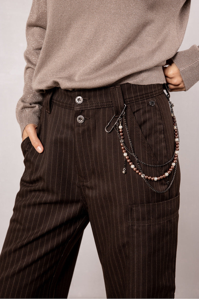 Pantalon chocolat large Freeman T porter