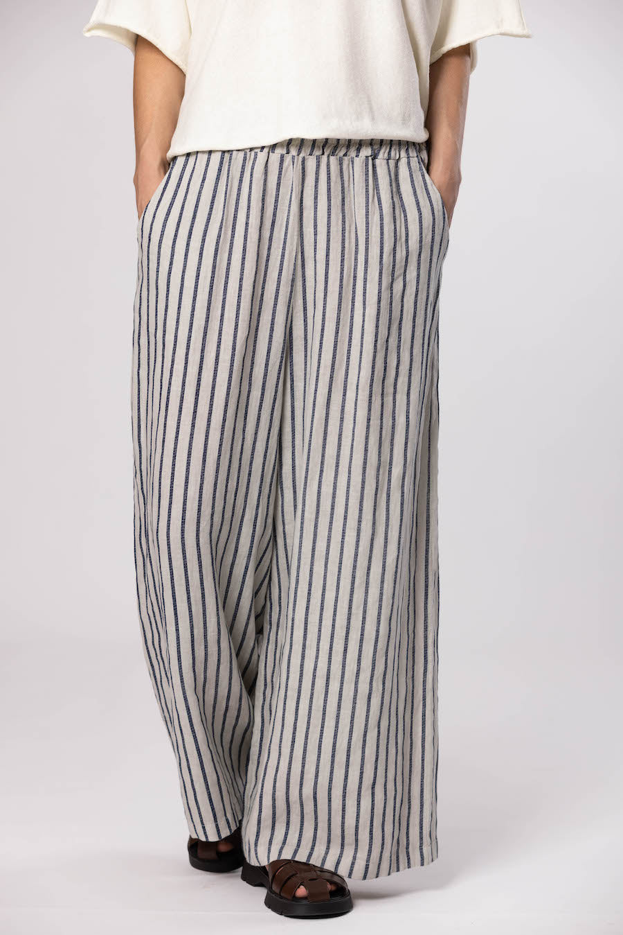 Pantalon large rayé OMER OM055H