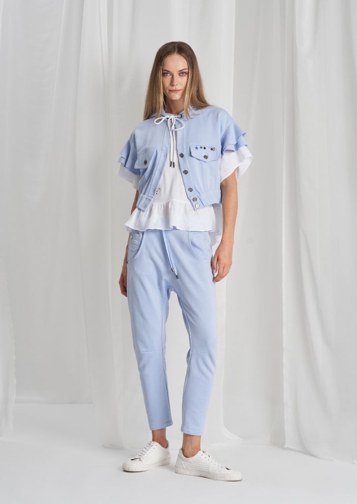 Pantalon sport bleu Tricot Chic