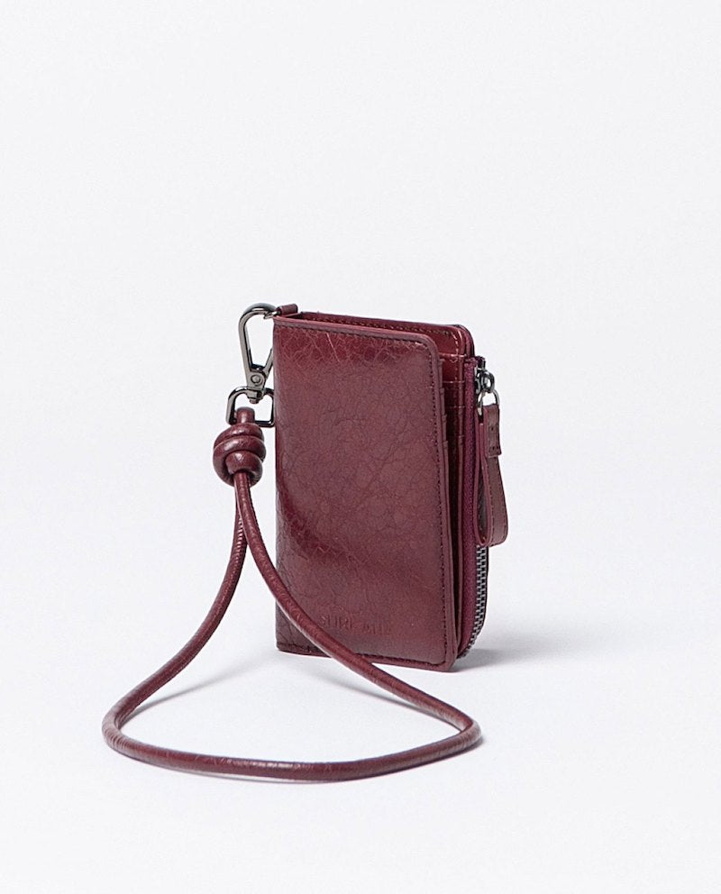 Portefeuille compact bordeaux Surkana
