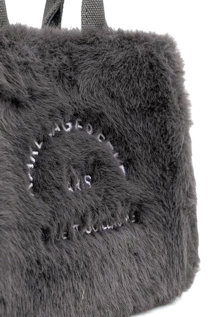 Petit sac à main femme Karl Lagerfeld gris en fausse fourrure