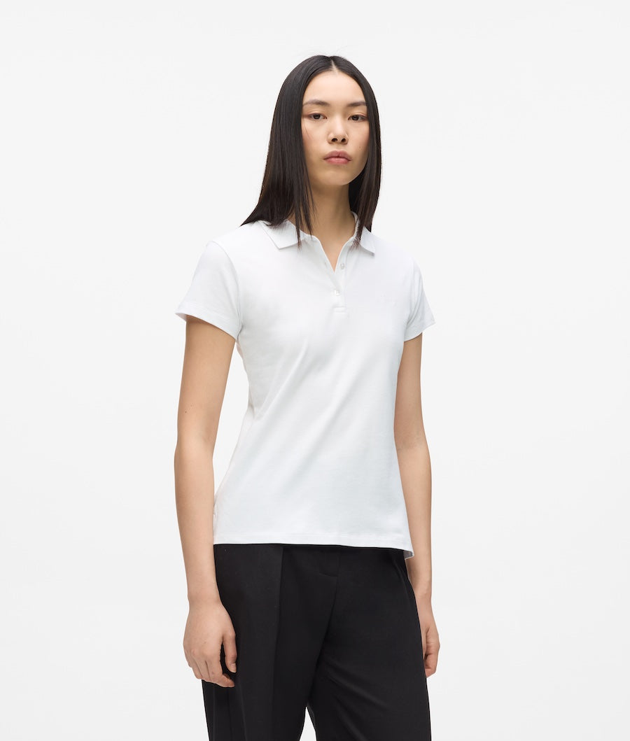 Polo blanc pour femme de chez Karl Lagerfeld