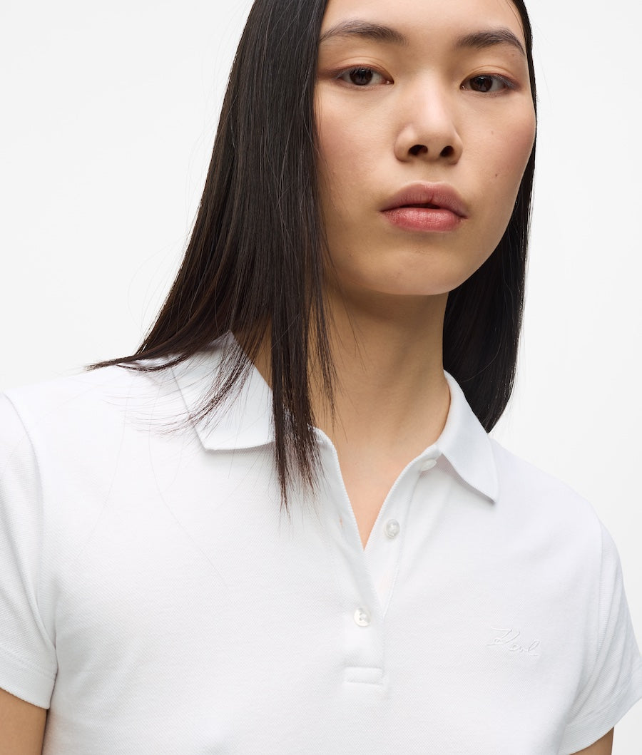 Polo blanc pour femme de chez Karl Lagerfeld