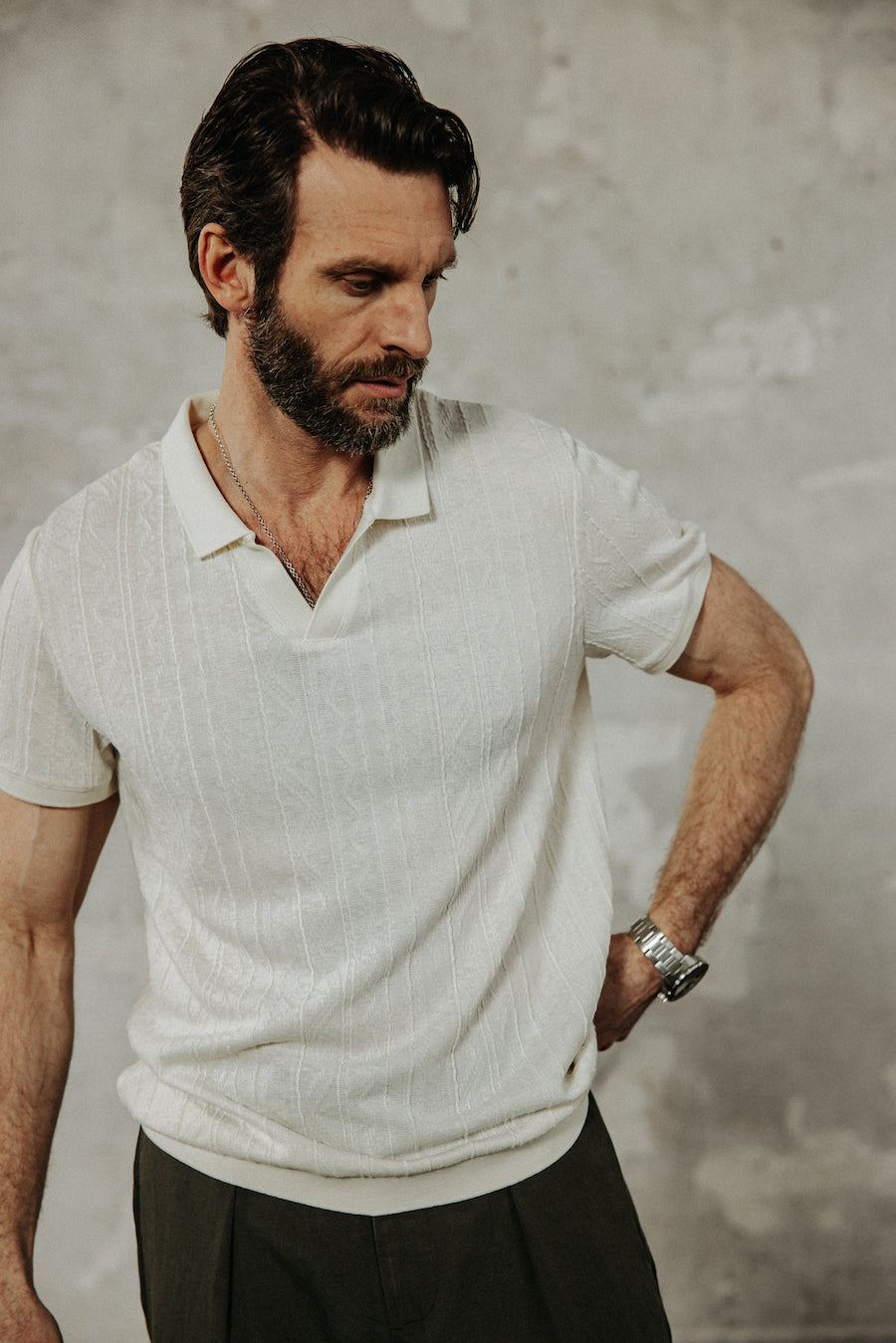 Polo homme Freeman T Porter blanc cassé