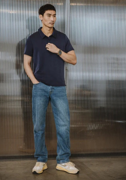 Polo homme indigo de chez Freeman T Porter