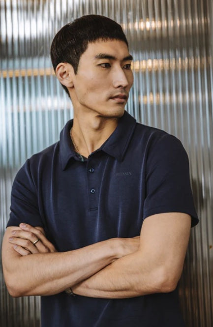Polo homme indigo de chez Freeman T Porter