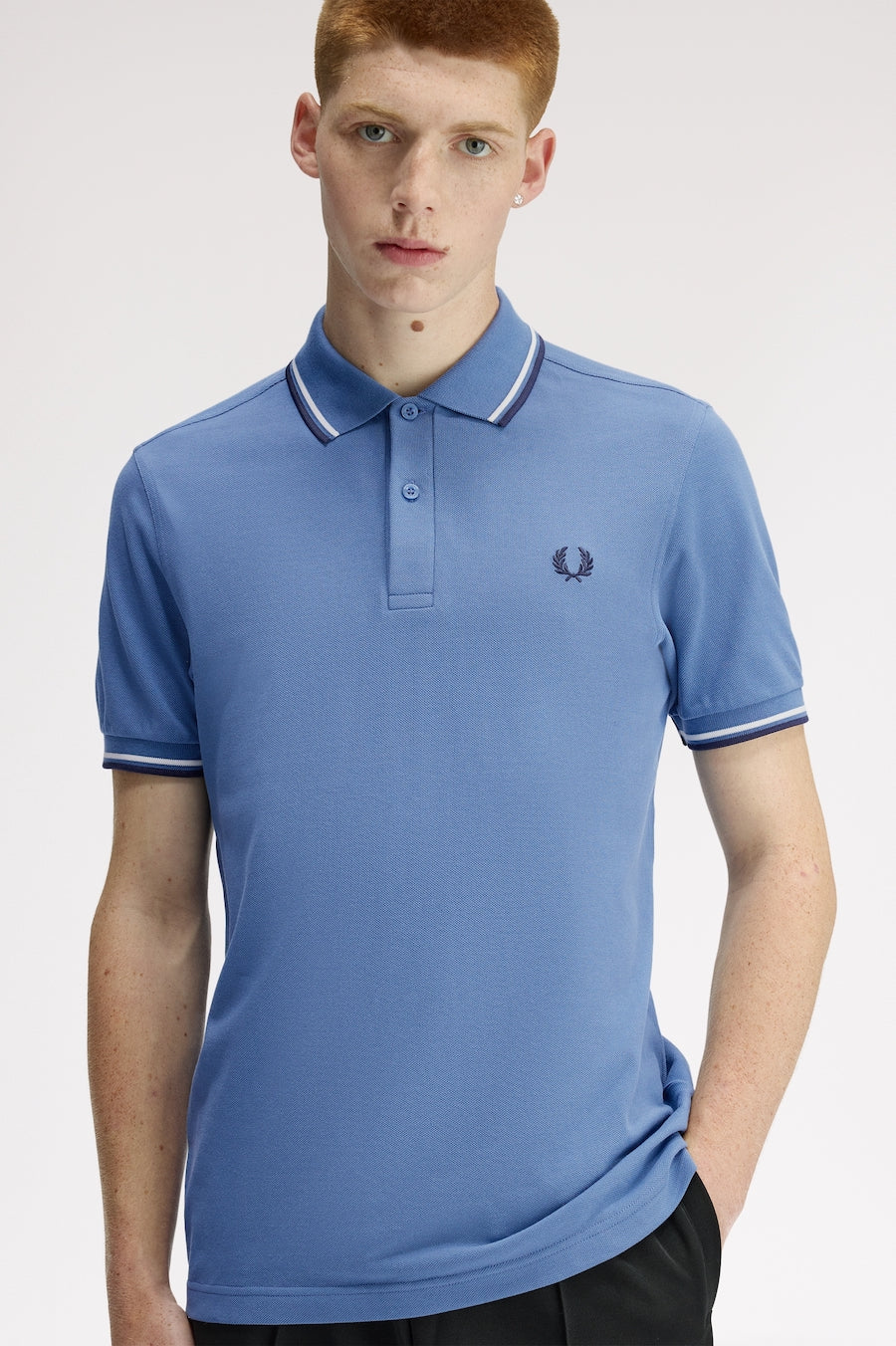 Polo piqué Fred Perry bleu ciel
