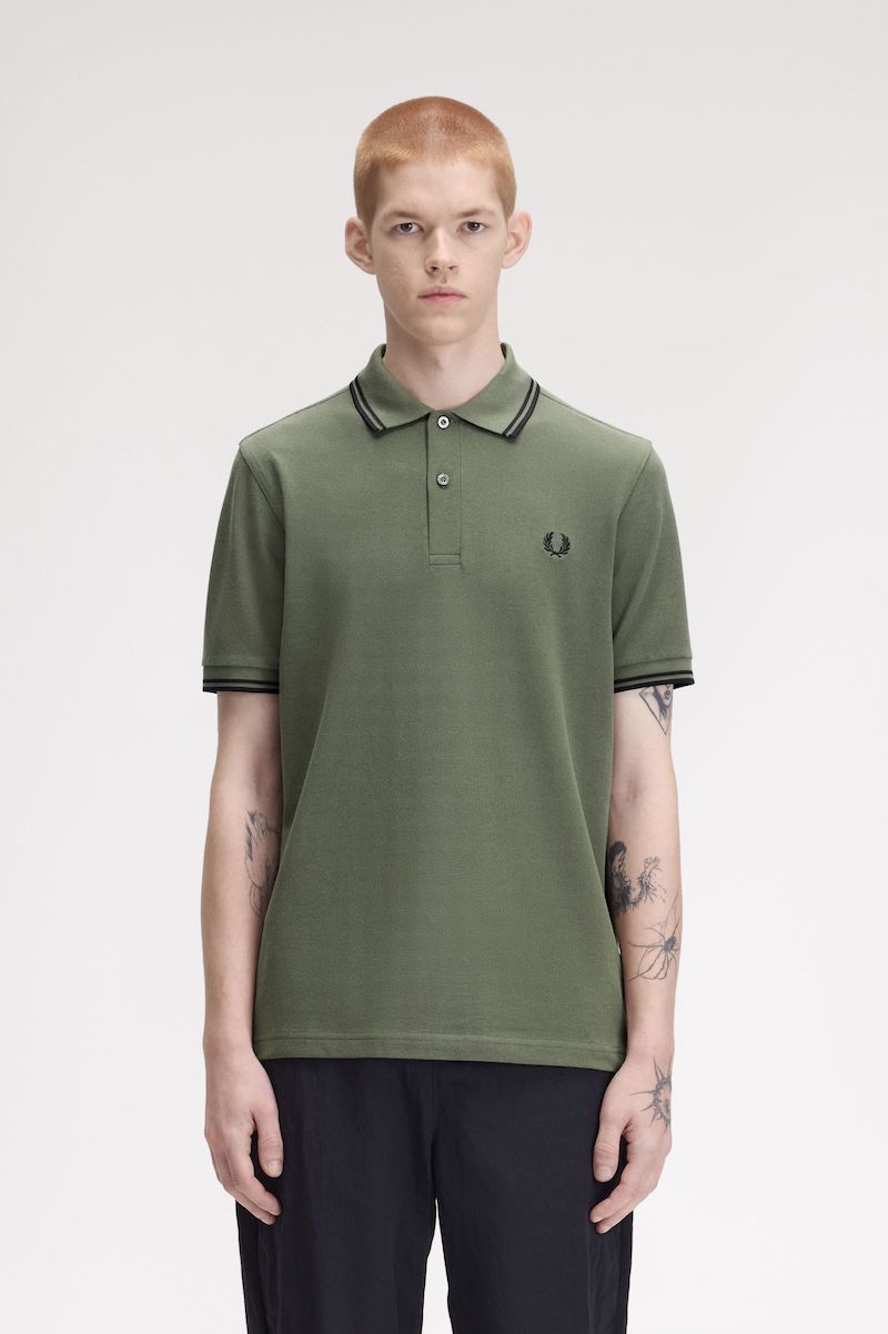 Polo piqué Fred Perry en kaki