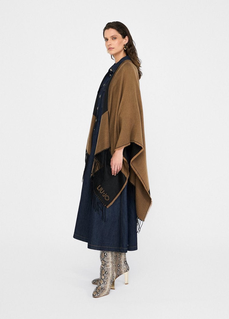 Poncho Liu Jo avec bords frangés