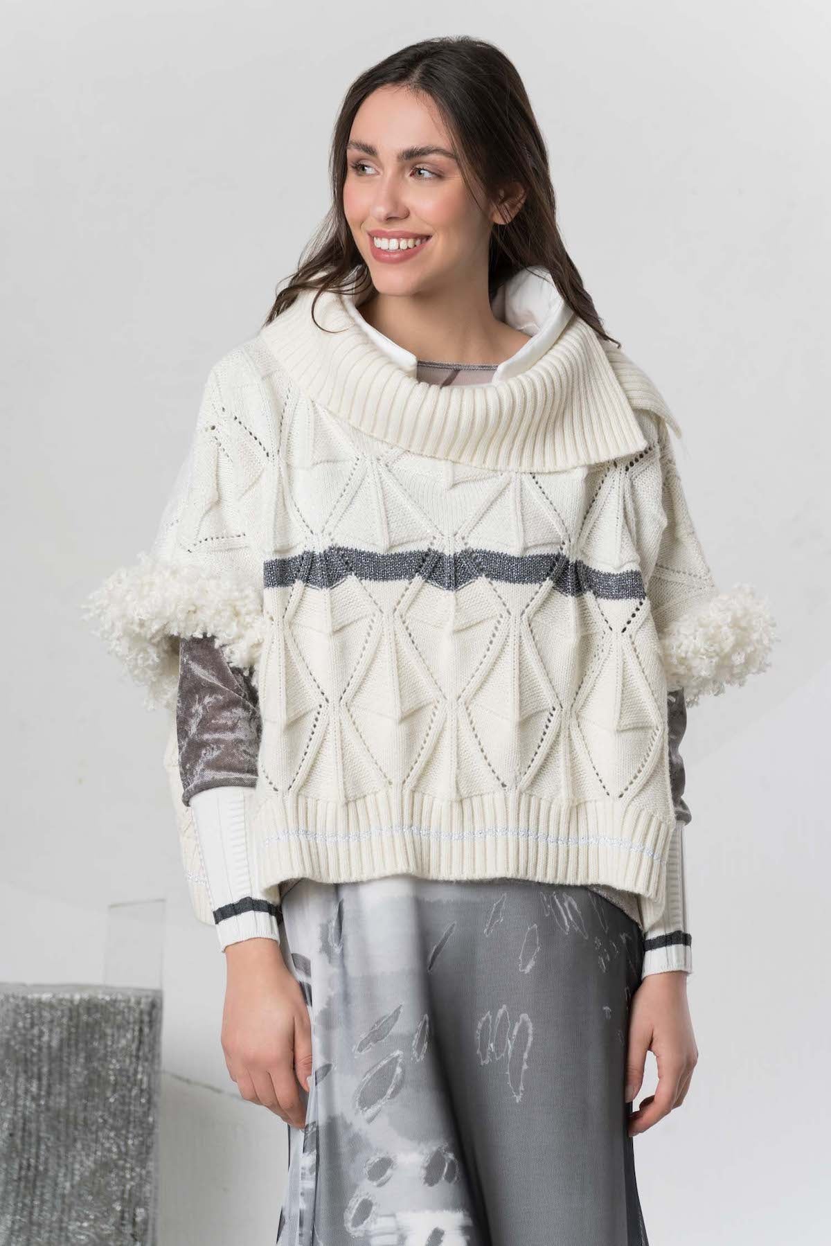 Pull Poncho en maille Elisa Cavaletti ELW254017206_03243