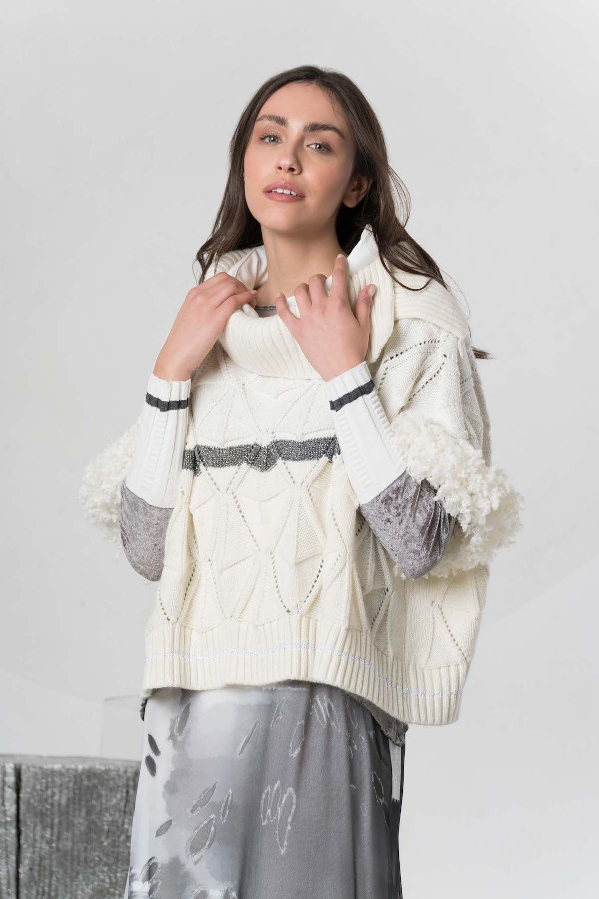 Pull Poncho en maille Elisa Cavaletti ELW254017206_03243