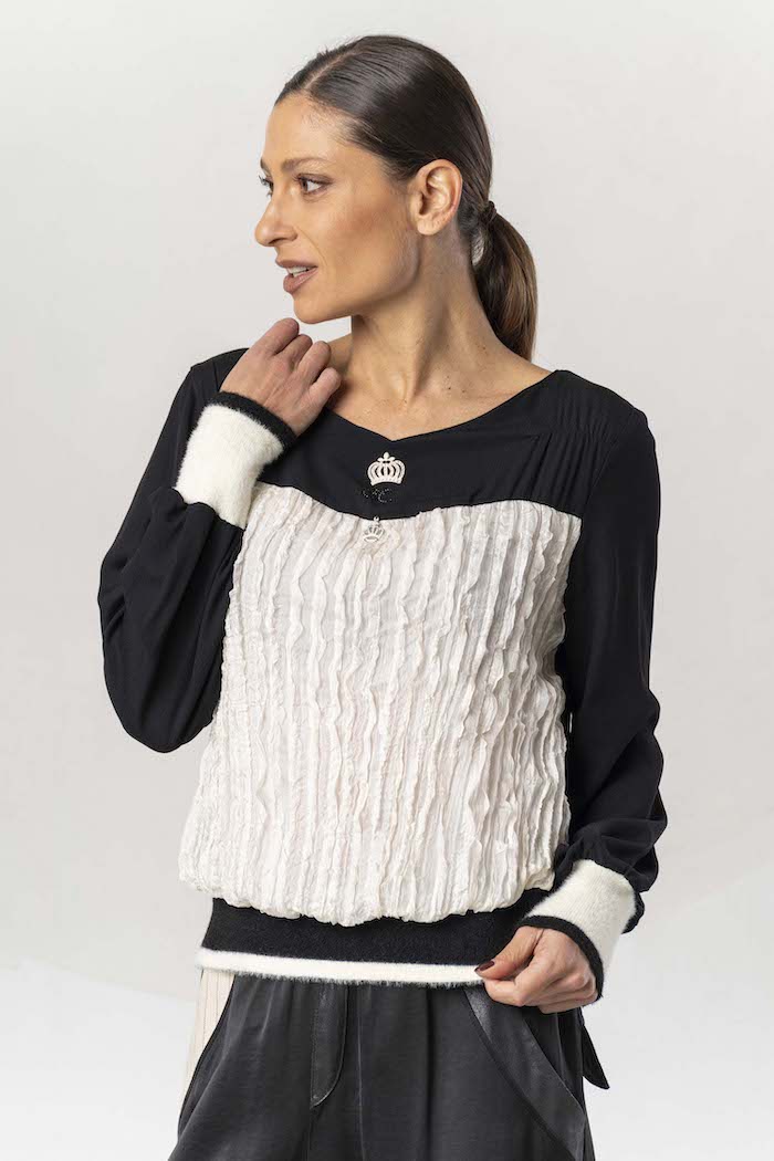 Sweat léger bi matière Elisa Cavaletti