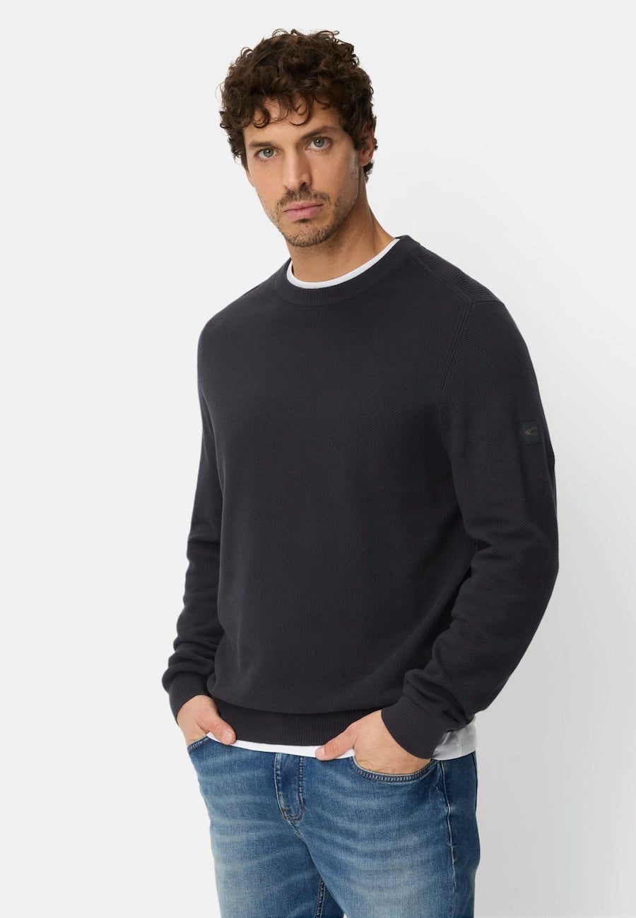 Pull homme col rond camel Active