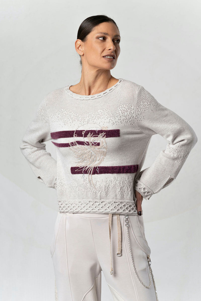 Pull femme en maille par Elisa Cavaletti