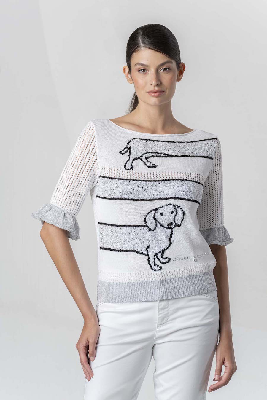 Pull avec chien de chez Elisa Cavaletti