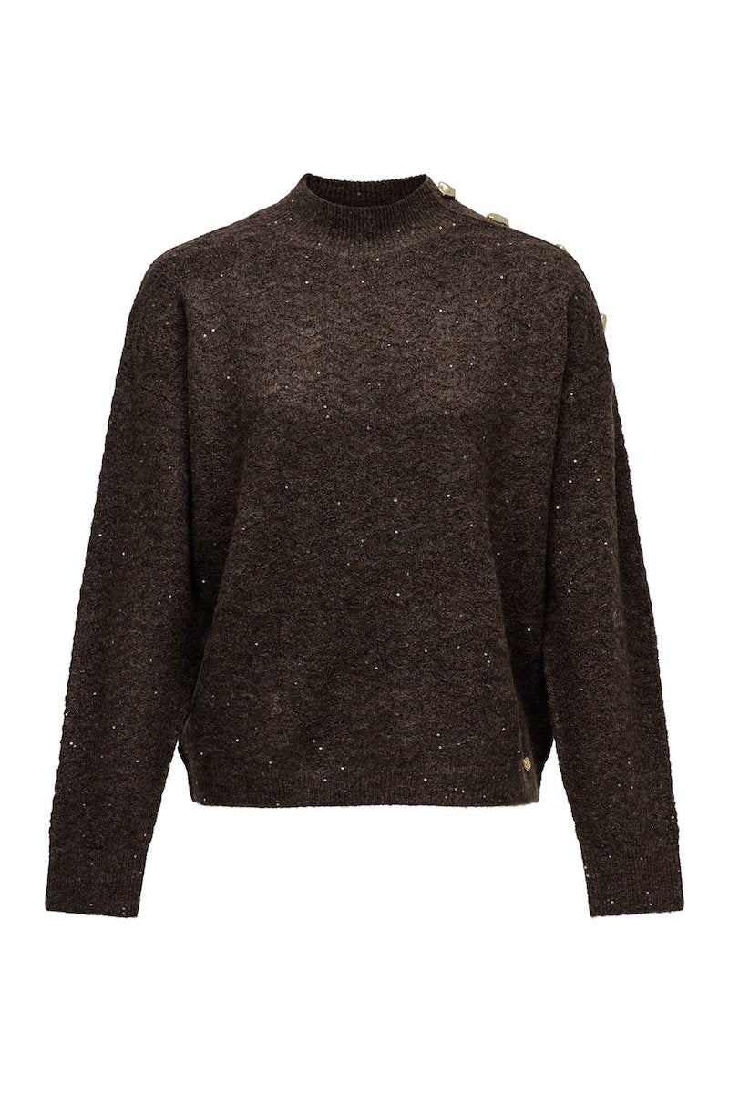 Pull femme en maille chocolat Salsa jeans