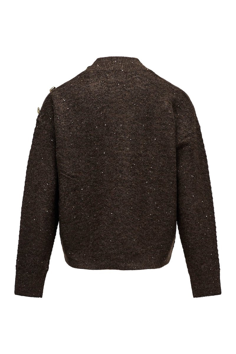 Pull femme en maille chocolat Salsa jeans