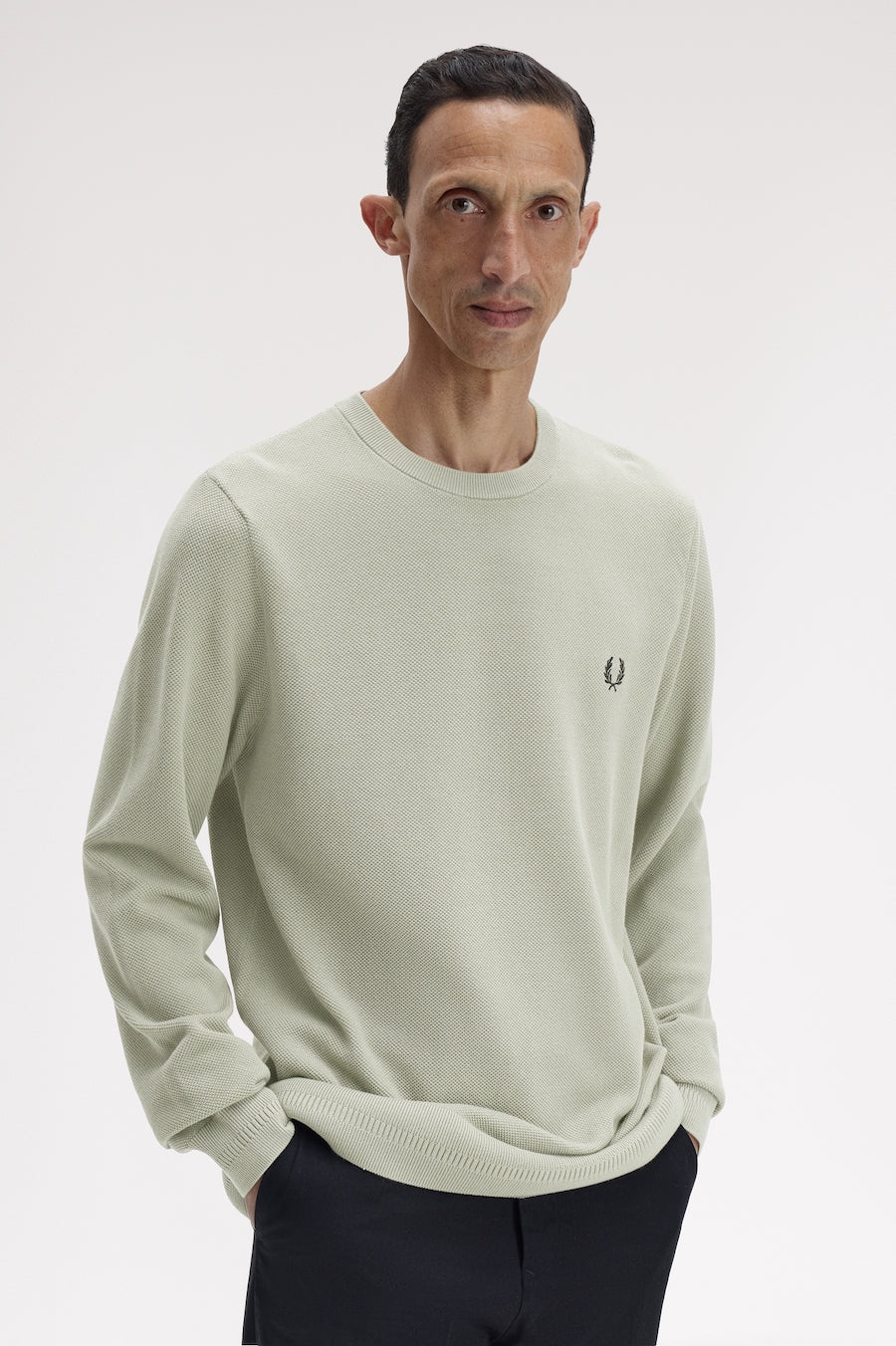 Pull homme en maille gaufré Fred Perry