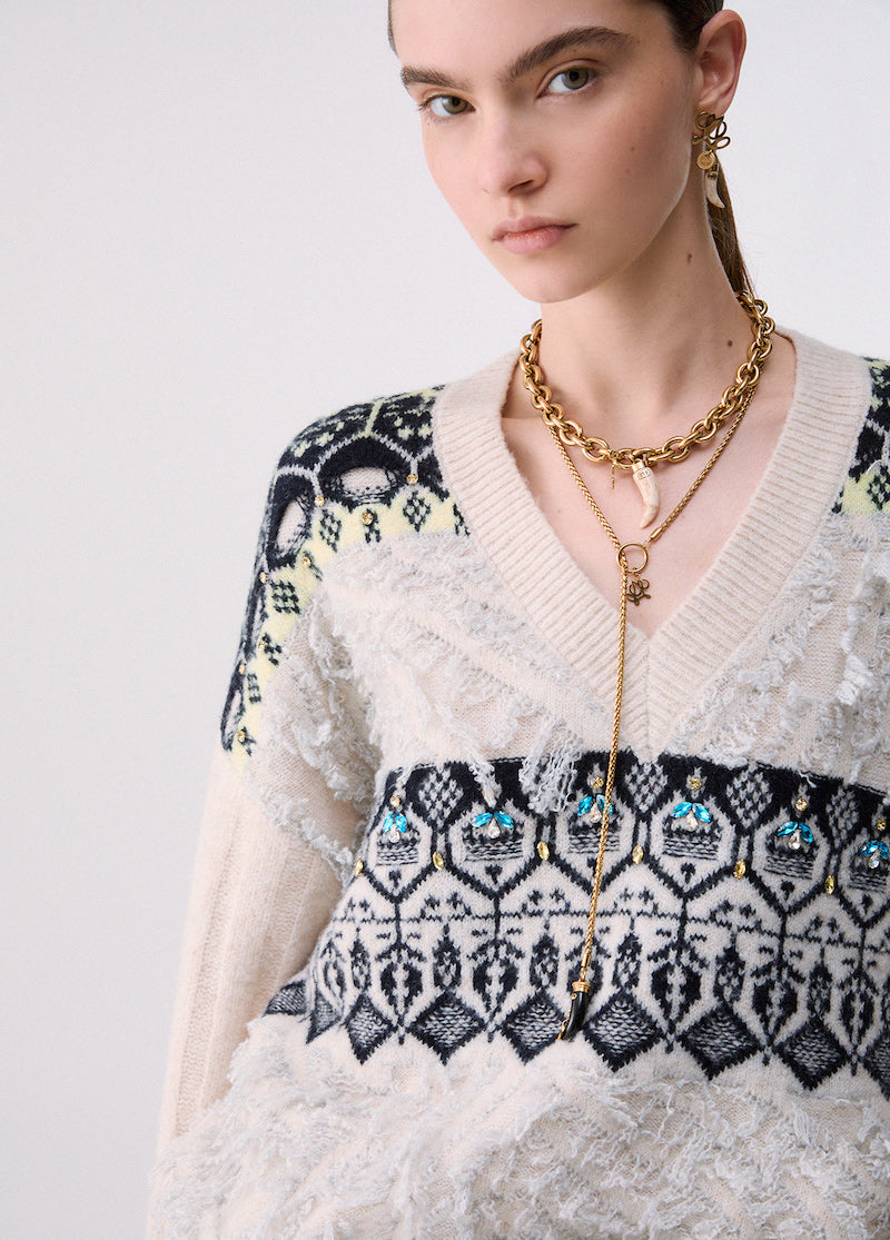 Pull en maille avec bijoux Liu Jo