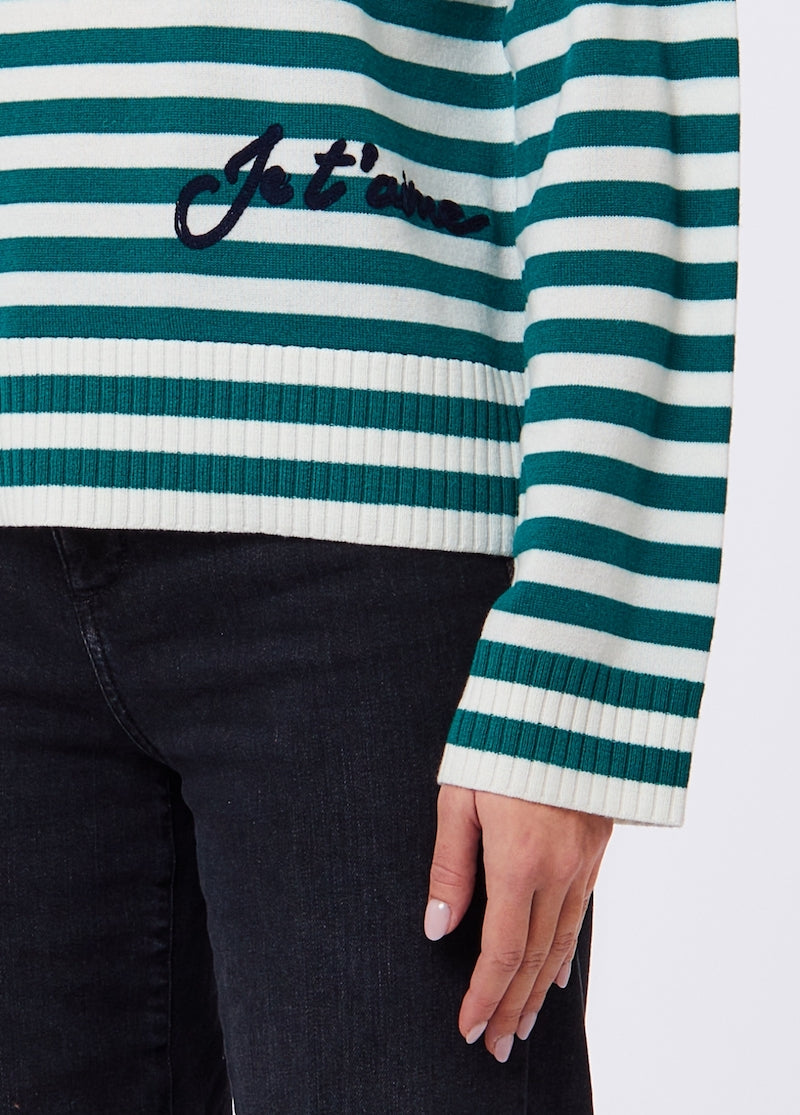 Pull rayé col polo large Liu Jo