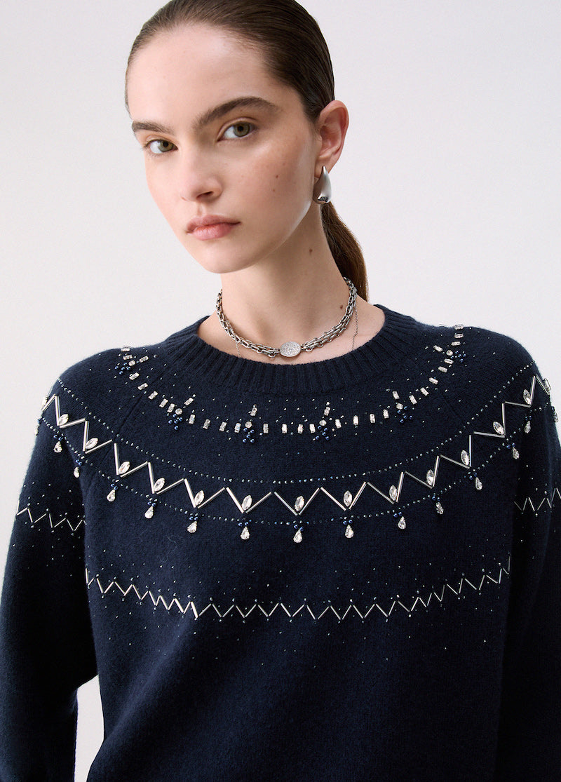 Pull en laine avec bijoux de chez Liu Jo