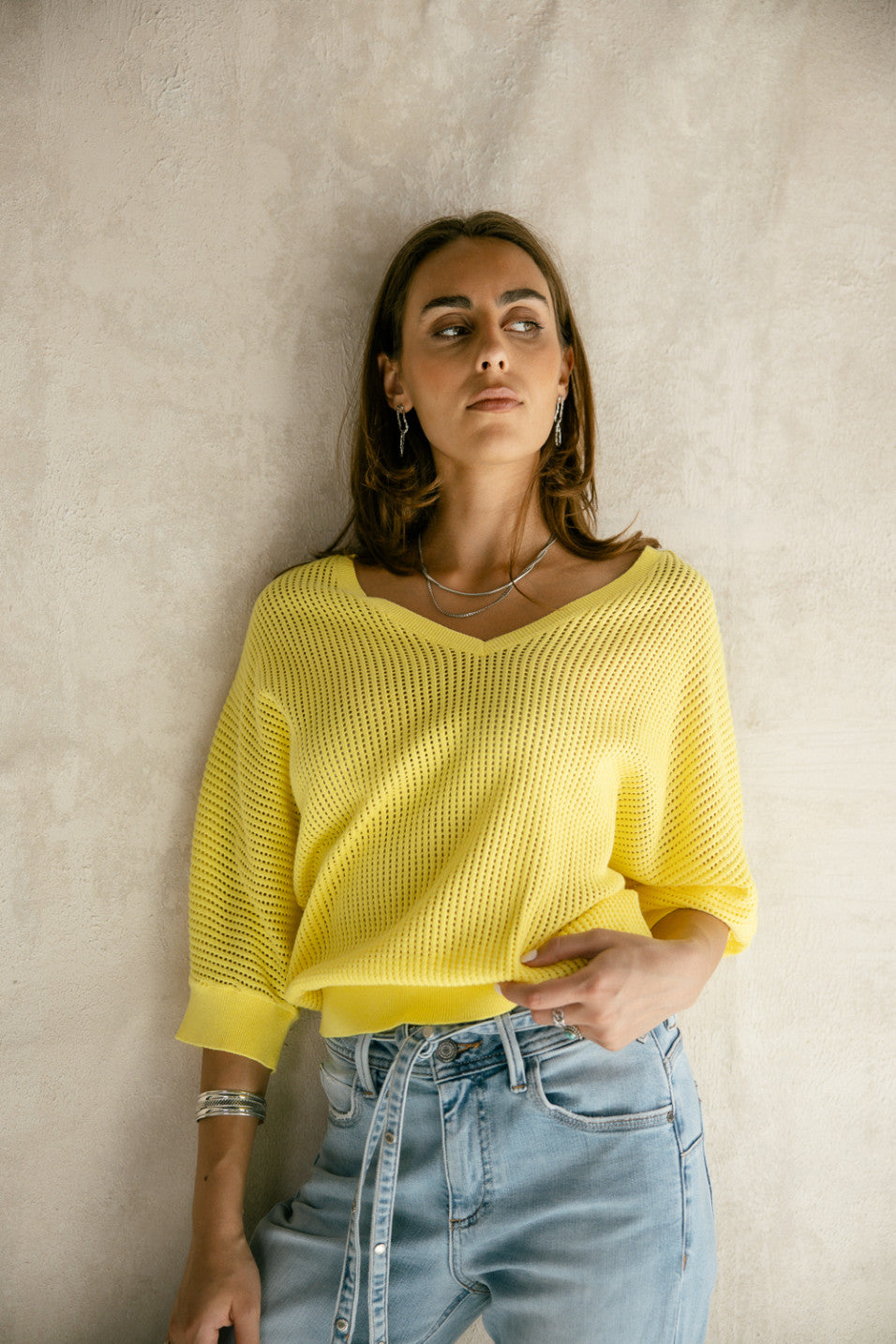 Pull femme en maille ajourée Freeman T Porter