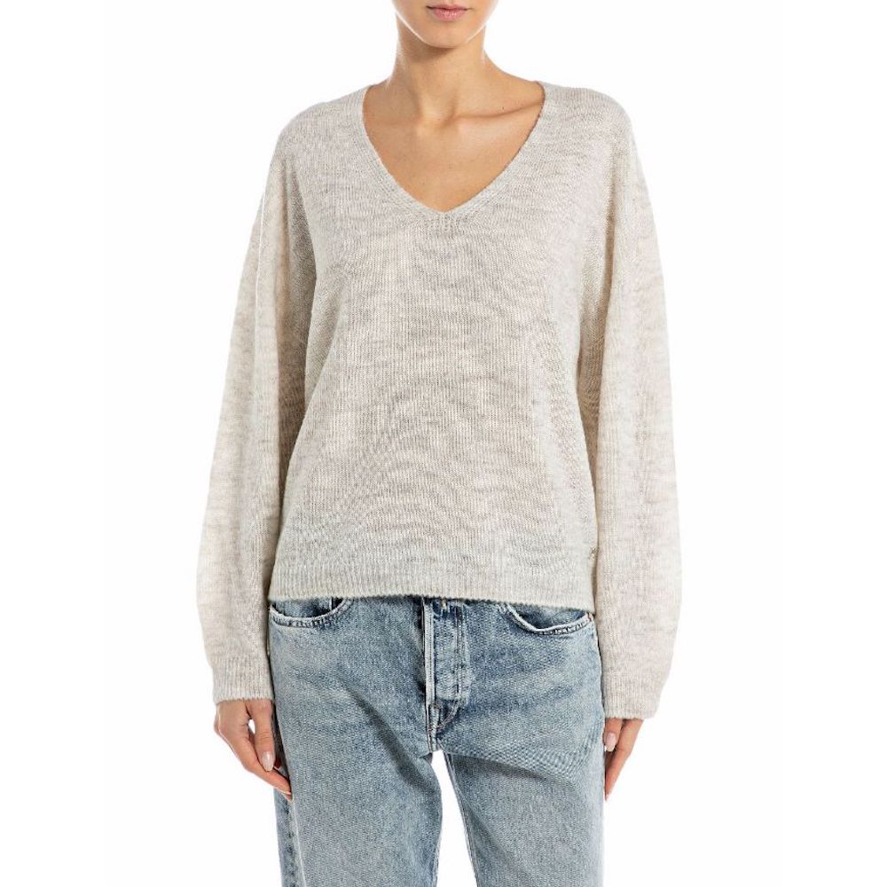 Pull femme Repaly jeans en maille chiné