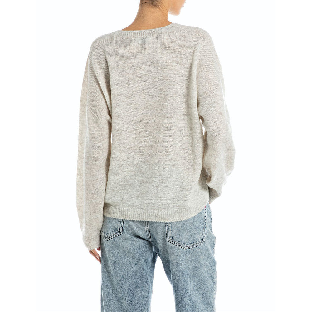 Pull femme Repaly jeans en maille chiné