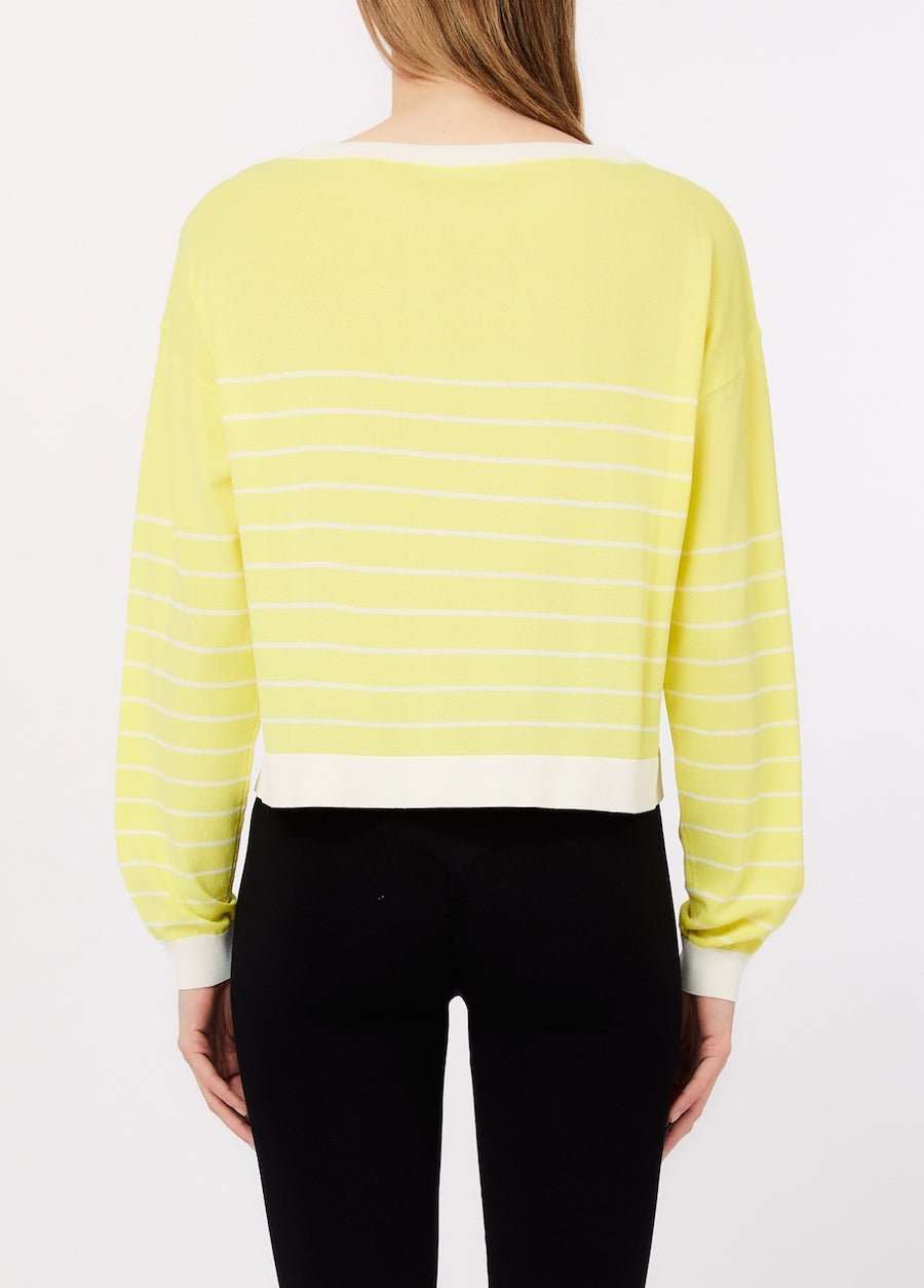 Pull marin jaune et blanc Liu Jo