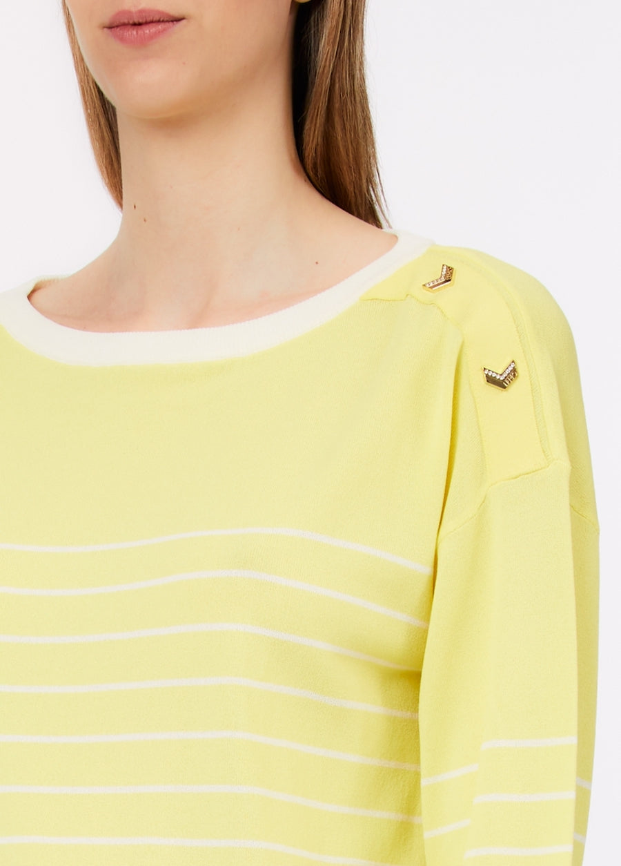 Pull marin jaune et blanc Liu Jo