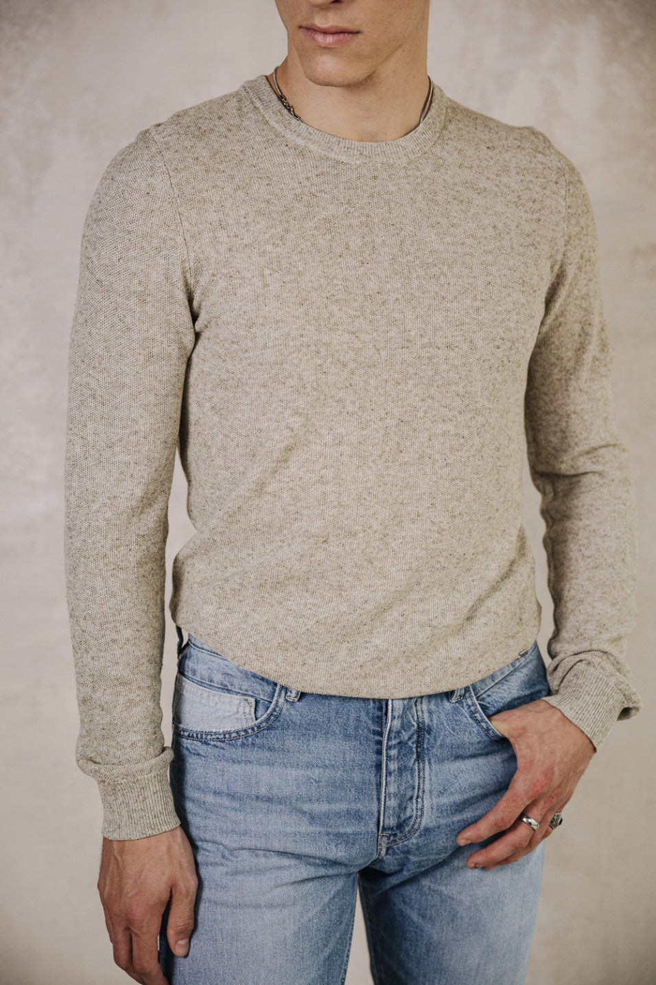 Pull homme en maille mouchetée Freeman T