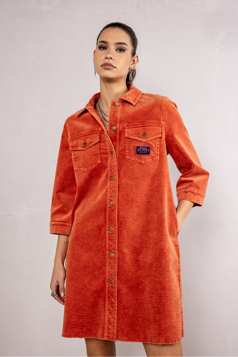 Robe en velours orange vibrant Freeman T Porter