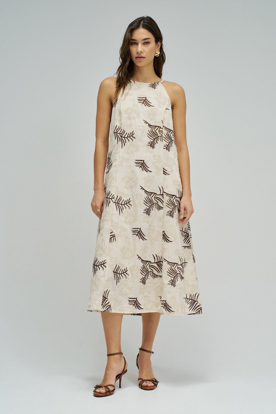 Robe sans manches avec sequin et broderies salsa