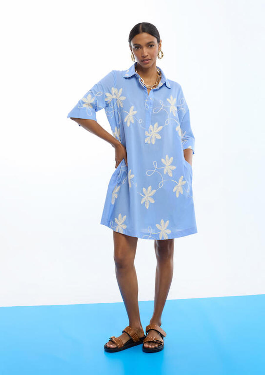 Robe évasée bleu Lola Casademunt