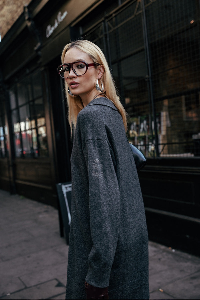 Robe en laine mélangée grise Freeman T Porter