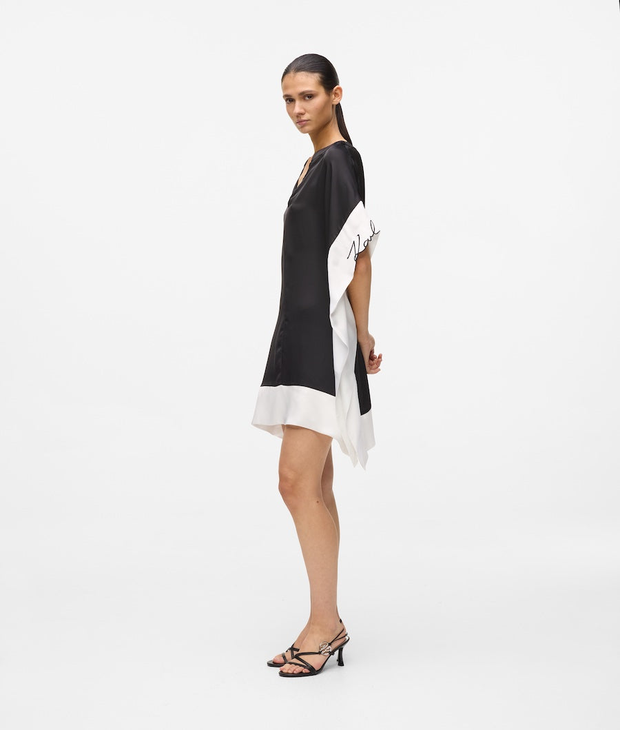 Robe satinée avec signature Karl Lagerfeld