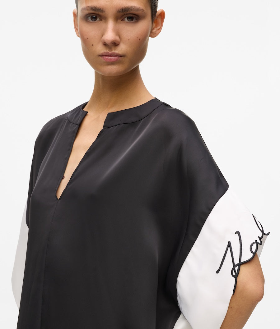 Robe satinée avec signature Karl Lagerfeld