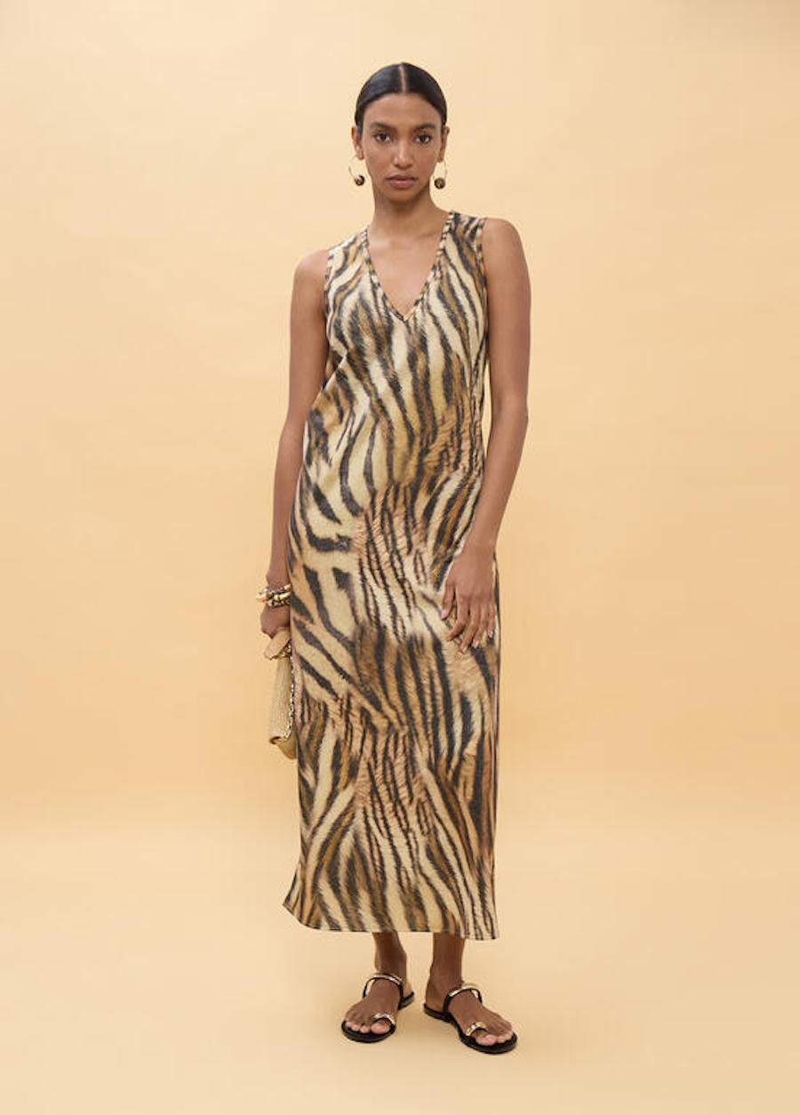Robe longue Lola Casademunt imprimé tigre