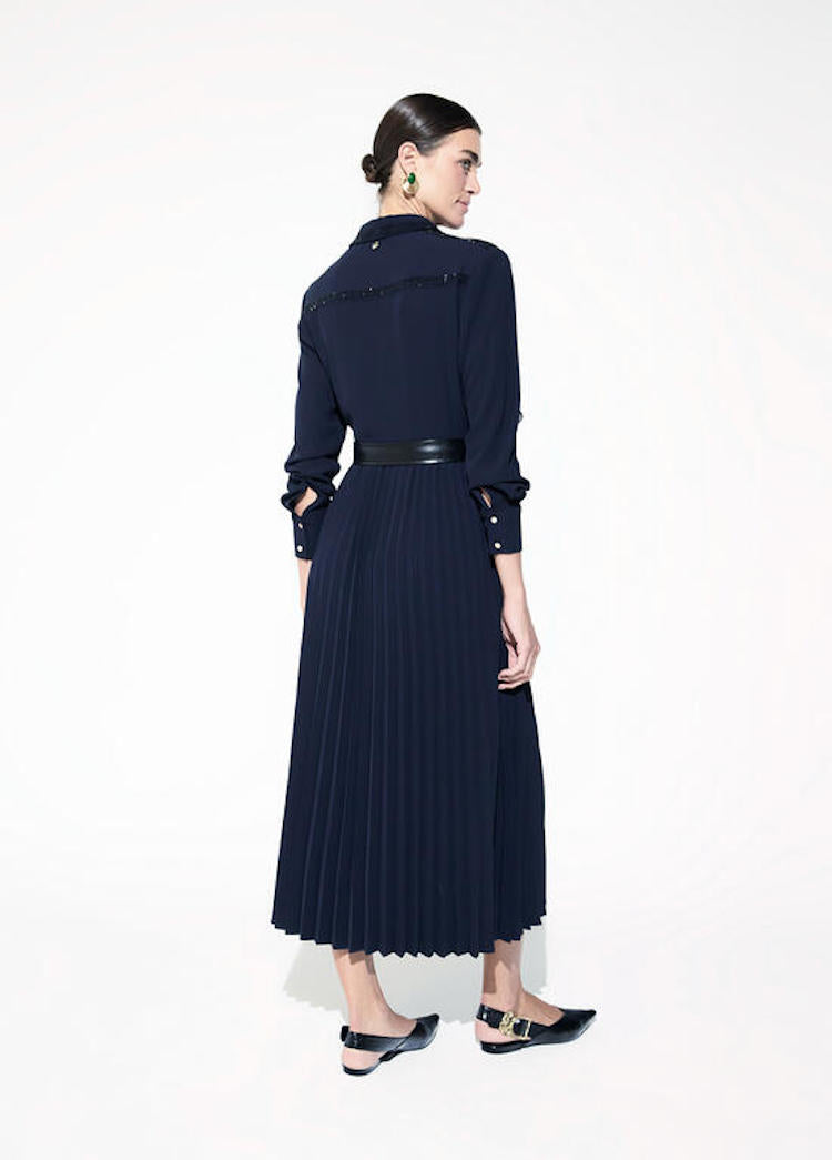 Robe plissée bleu Lola Casademunt