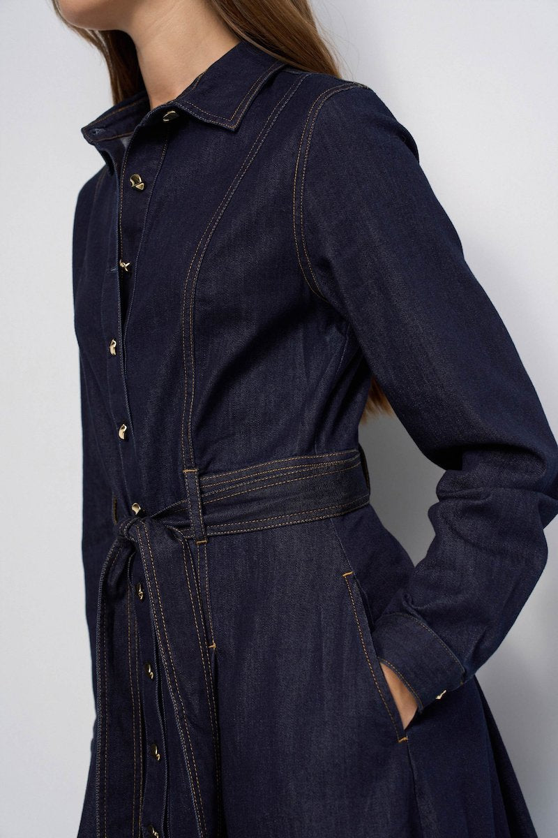 Robe midi en denim brut Salsa Jeans